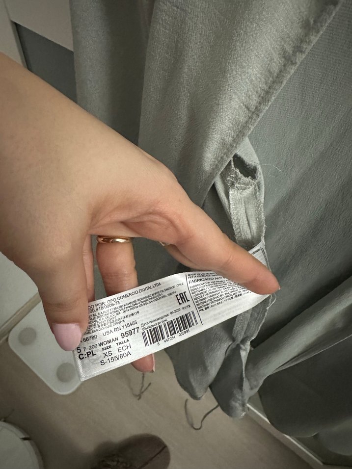 Gri saten Kadın Gömlek - Görsel 4