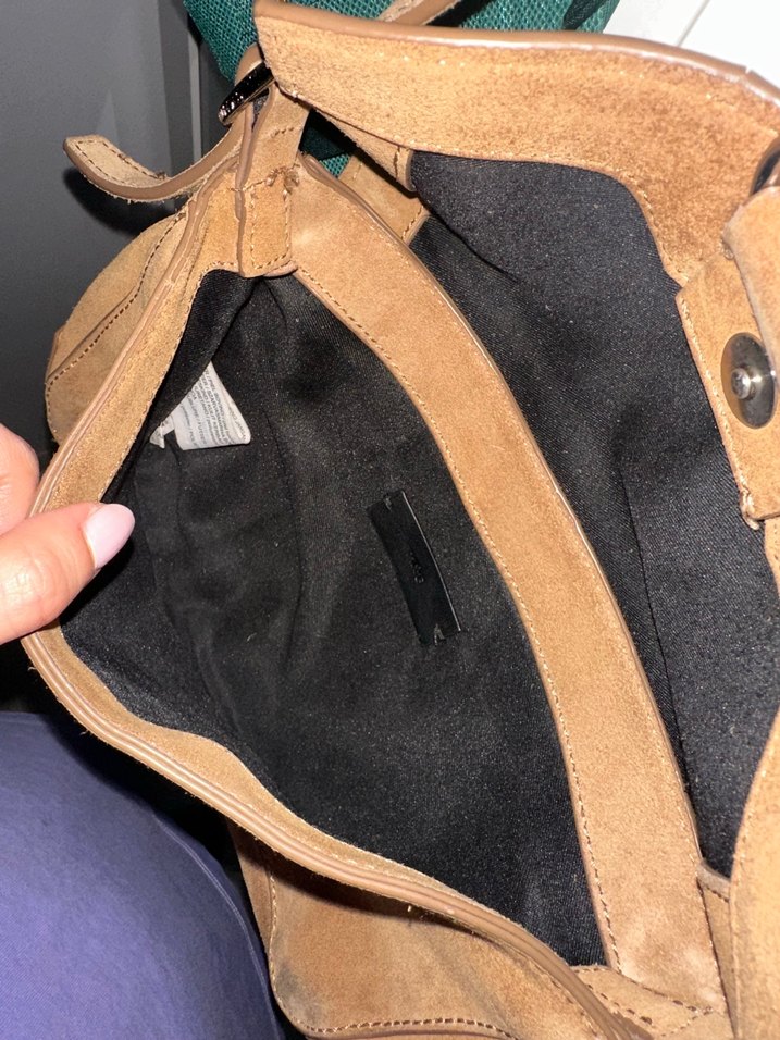 Kahverengi Süet Kadın Omuz Çantası - Görsel 5