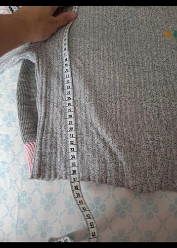 Gri Nakışlı kız cocuk Triko Kazak - Görsel 4