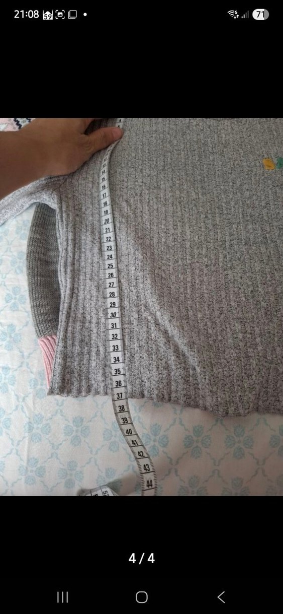 Gri Nakışlı kız cocuk Triko Kazak - Görsel 4