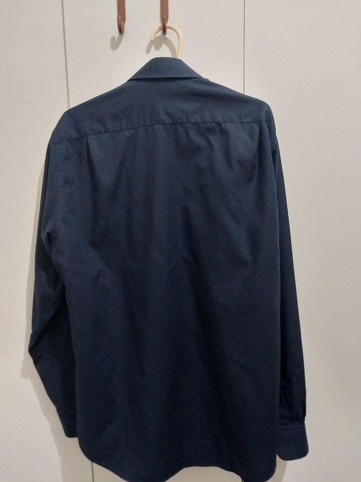 Lacivert Keten Erkek Gömlek - Görsel 2