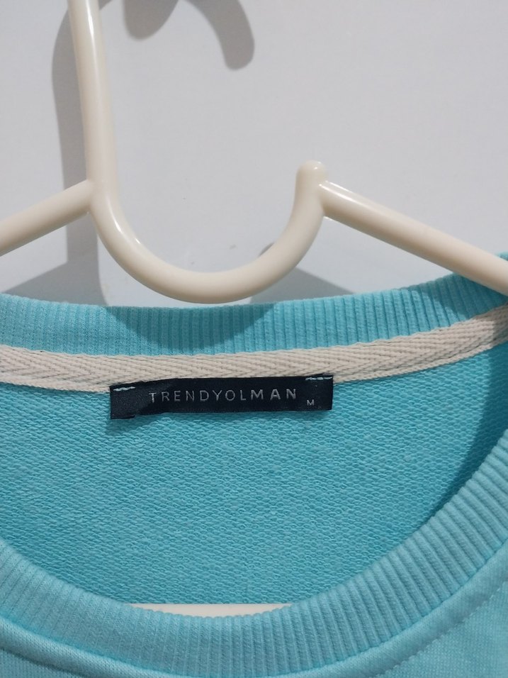 Turkuaz Uzun Kollu Sweatshirt - Görsel 2
