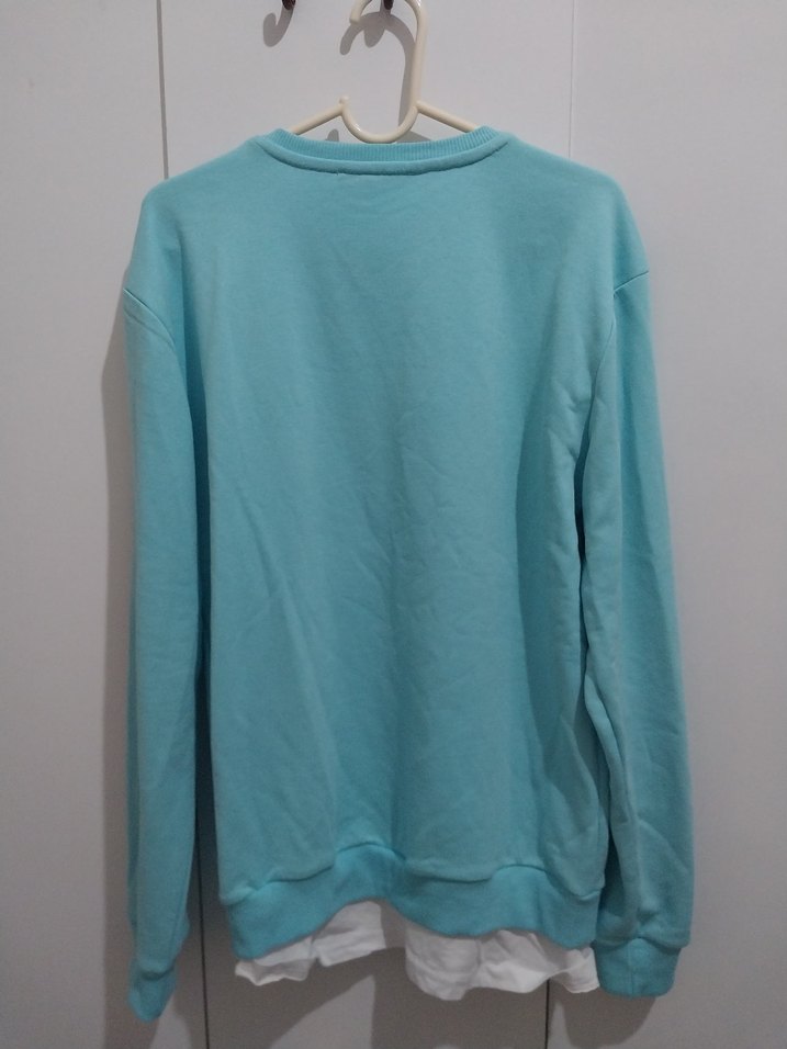 Turkuaz Uzun Kollu Sweatshirt - Görsel 3