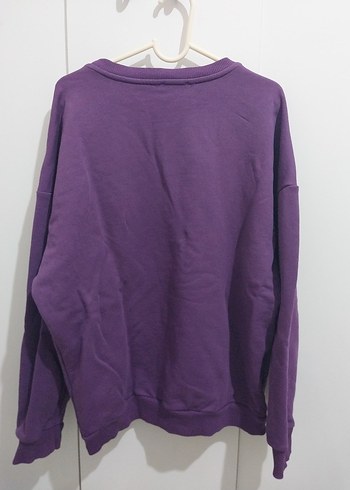 Mor Kadın Sweatshirt Uzun Kollu Salaş Kesim - Görsel 2
