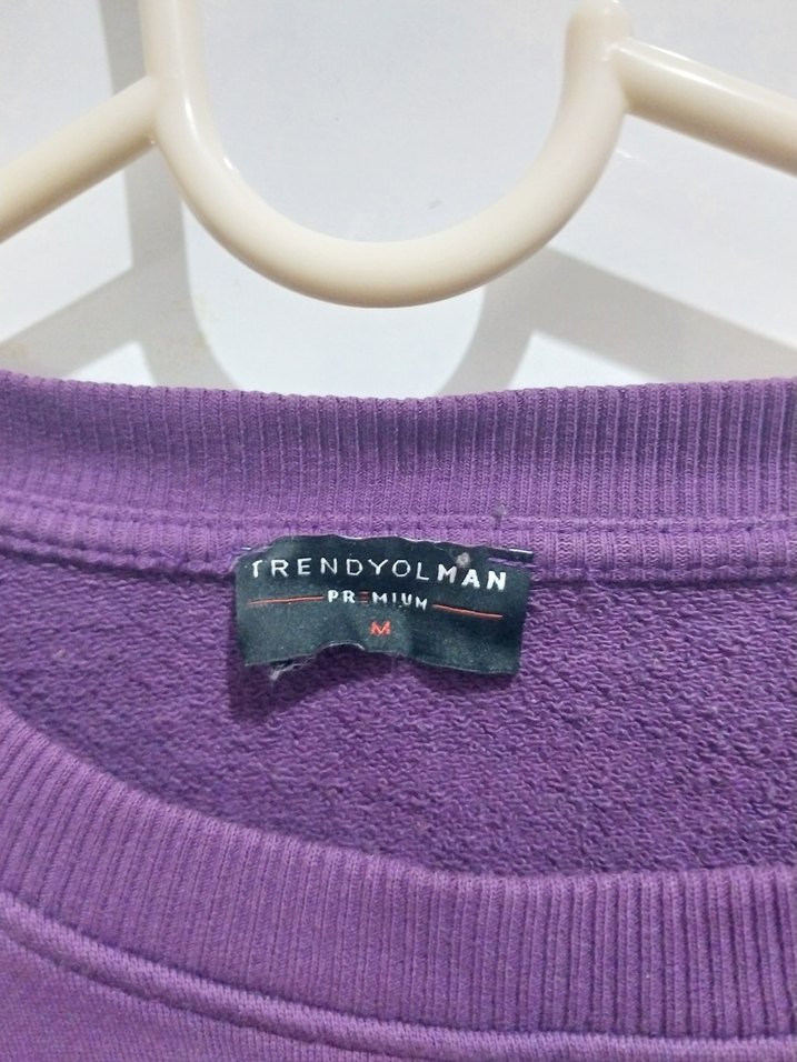 Mor Kadın Sweatshirt Uzun Kollu Salaş Kesim - Görsel 3