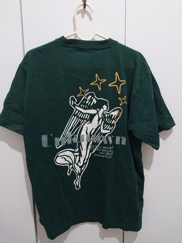 Erkek Koyu Yeşil Baskılı Pamuk Tişört - Görsel 2