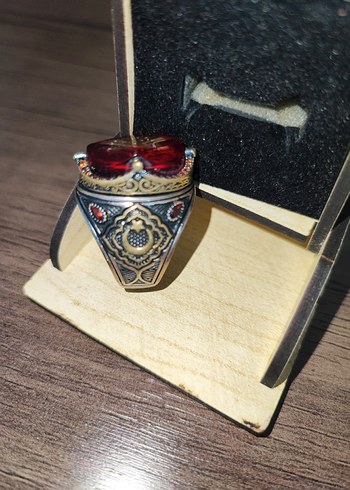  Beden Erkek Yüzük Parlak Taşlı gümüş