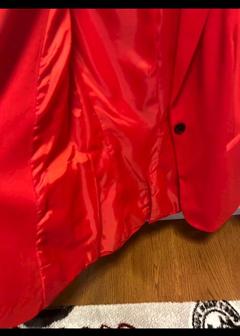 Kırmızı Kadın Süet Blazer Ceket - Görsel 3
