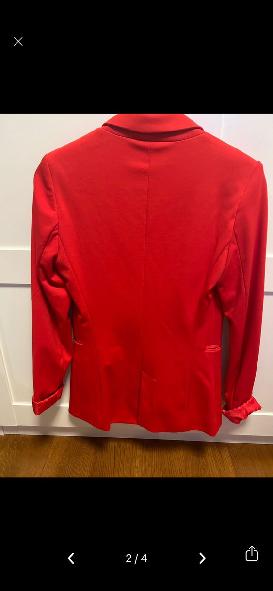 Kırmızı Kadın Süet Blazer Ceket - Görsel 2