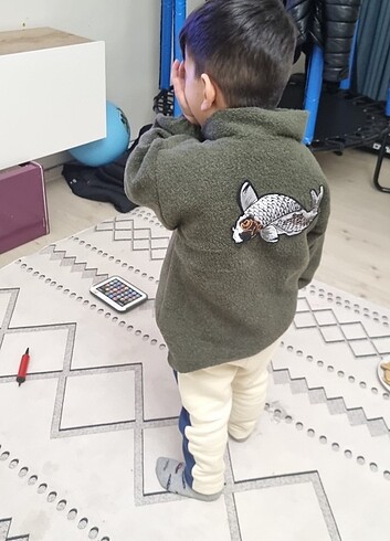 7 Yaş Beden haki Renk Cocuk kaban