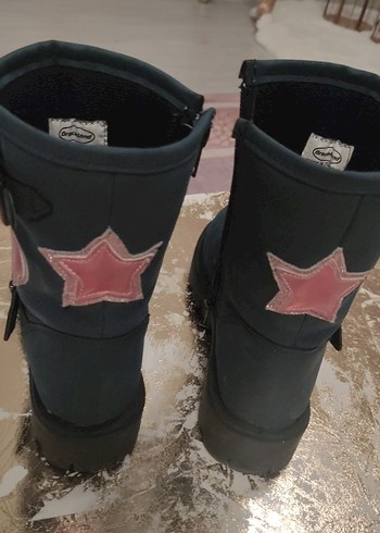 Kız Çocuk Pembe Tokalı Biker Botlar - Görsel 3