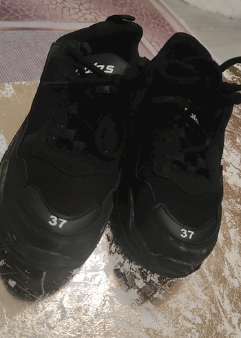 Kadın Siyah Platform Topuklu Spor Ayakkabı - Görsel 3