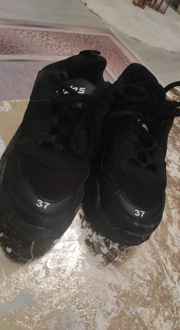 Kadın Siyah Platform Topuklu Spor Ayakkabı - Görsel 3