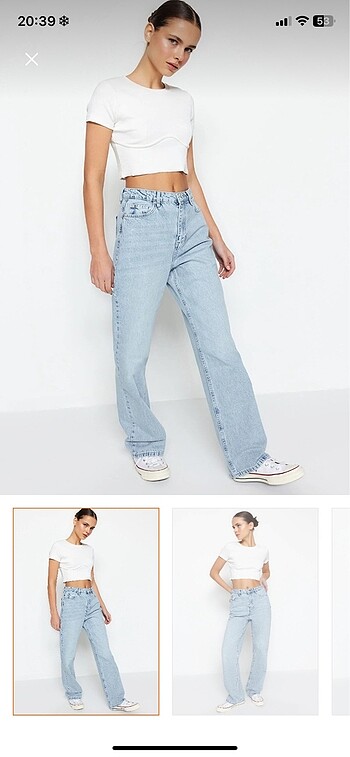 TRENDYOLMILLA Yüksek Bel Wide Leg Jeans