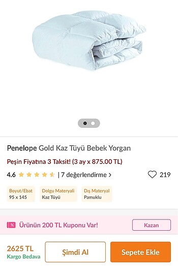 Penelope Kaz Tüyü Bebek Yorganı