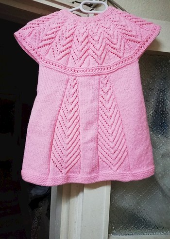 Kızlar için Pembe Bohem Örgü Yelek - Görsel 2