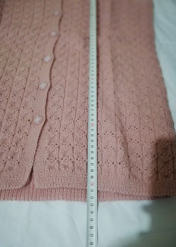 Pembe V Yaka Örgü Kadın Yelek - Görsel 2