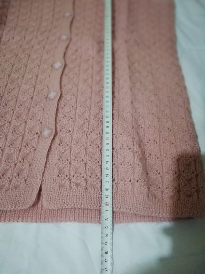 Pembe V Yaka Örgü Kadın Yelek - Görsel 2