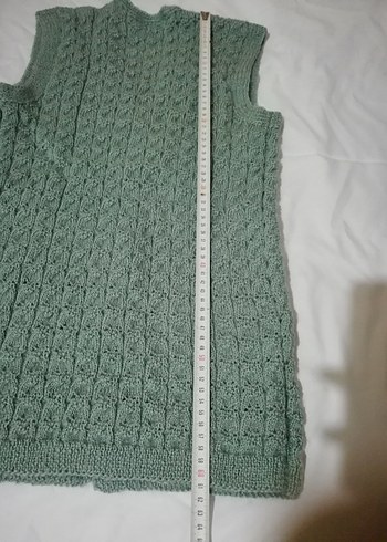 V Yakalı Örgü Kadın Yelek - Görsel 3