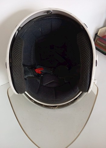 Diger Beyaz Buckled Motor Kask - Görsel 4