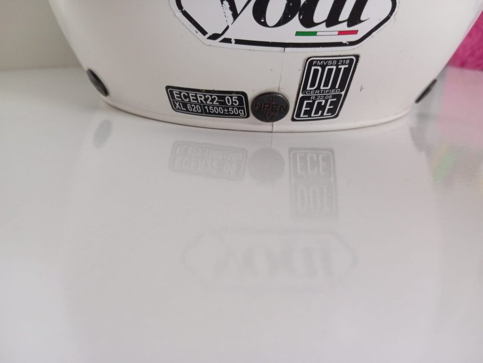 Diger Beyaz Buckled Motor Kask - Görsel 5