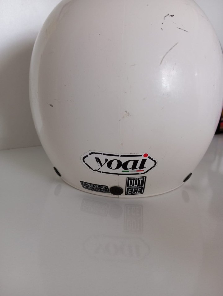 Diger Beyaz Buckled Motor Kask - Görsel 3