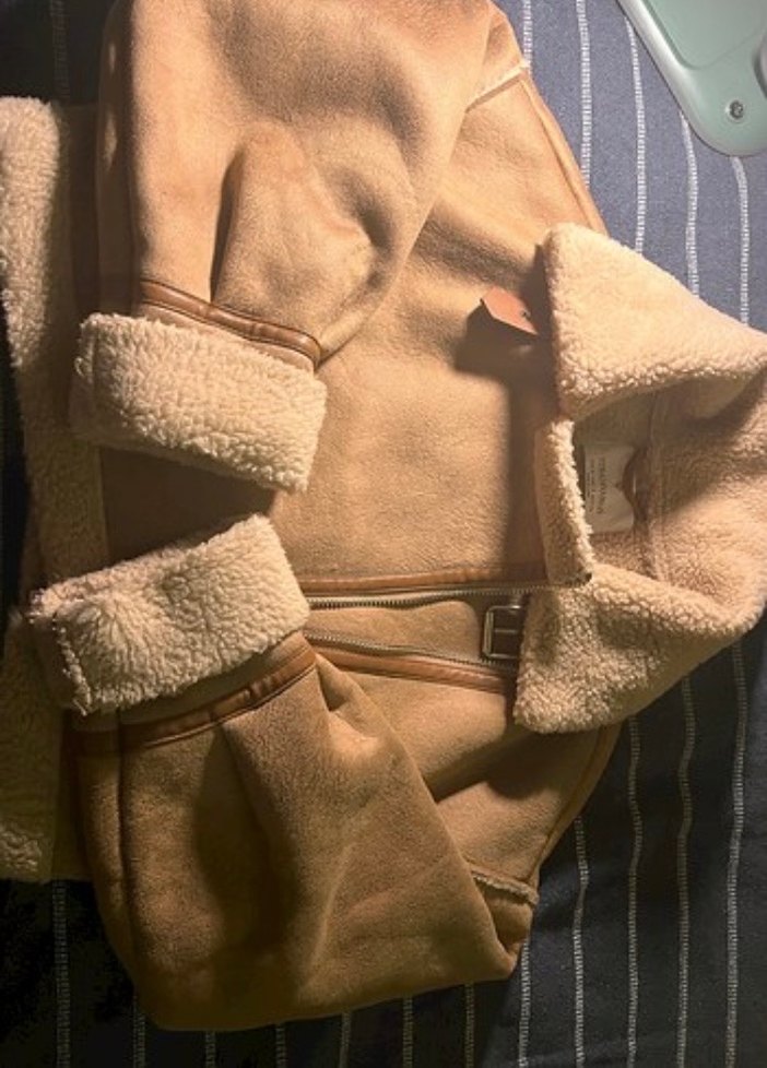 Bej Süet Kürklü Kadın Ceket - Görsel 2