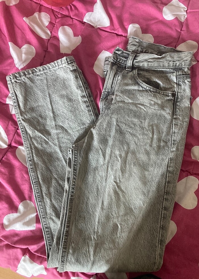 Zara gri straight jean - Görsel 3