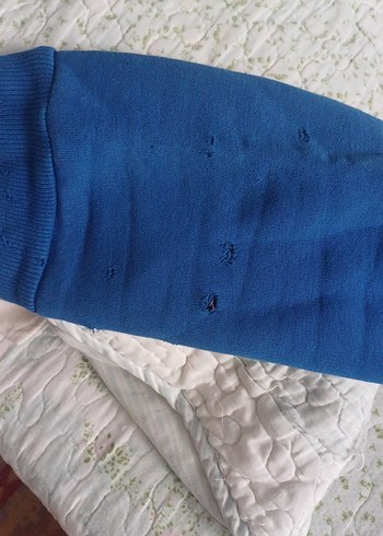 Mavi Kapüşonlu Erkek Sweatshirt - Görsel 4