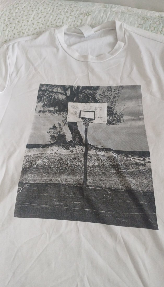 Beyaz Erkek Baskılı Tişört - Görsel 2