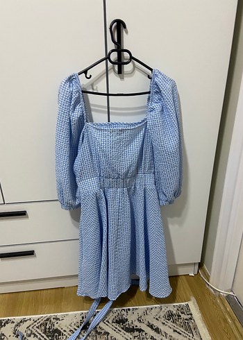 Trendyol & Milla Mavi Beyaz Mini Elbise