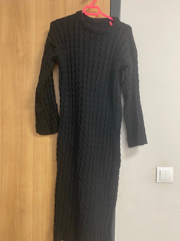 Kadın Siyah Örgü Uzun Kollu Kazak - Görsel 3