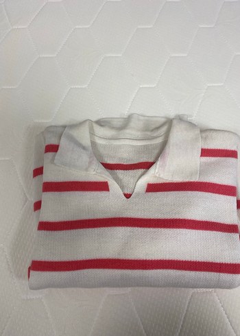 Kırmızı Çizgili Örgü Kadın Kazak - Görsel 5