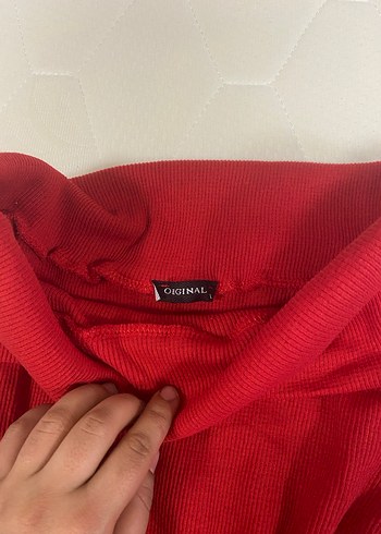 Koyu Kırmızı Kadın Triko Boğazlı Kazak - Görsel 2