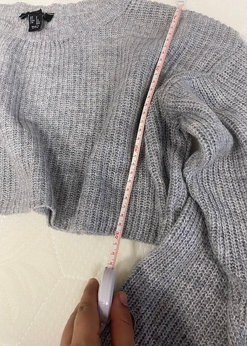 Gri Örgü Kadın Uzun Kollu Salaş Kazak - Görsel 4