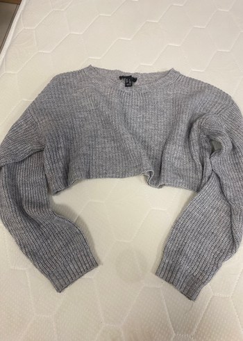 Gri Örgü Kadın Uzun Kollu Salaş Kazak - Görsel 6