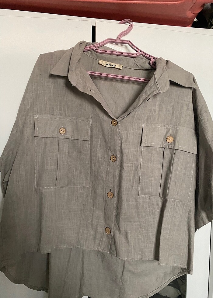 Oversize kısa gömlek - Görsel 2