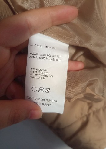 m Beden camel Renk Bej Düğmeli Gevşek Kesim Kadın Kışlık Ceket