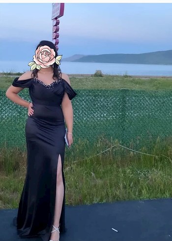 Uzun Siyah Straplez Gotik Kadın Abiye Elbise
