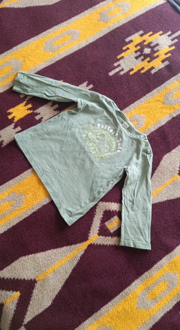 Gri Baskılı Uzun Kollu Kız Tişörtü - Görsel 2