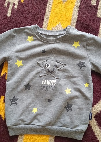 Kız Çocuk Gri Nakışlı Sweatshirt - Görsel 2