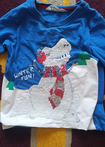 Renkli Baskılı Uzun Kollu Kız Sweatshirt - Görsel 2