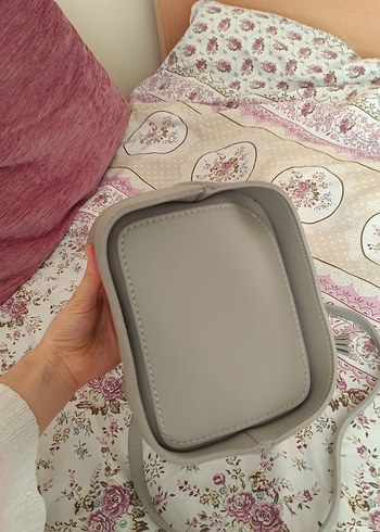 Gri Deri Püsküllü Bohem Kadın Çanta - Görsel 6