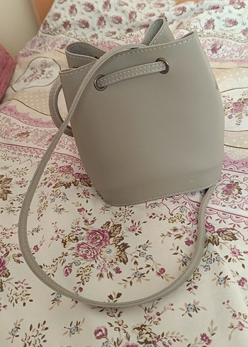 Gri Deri Püsküllü Bohem Kadın Çanta - Görsel 2