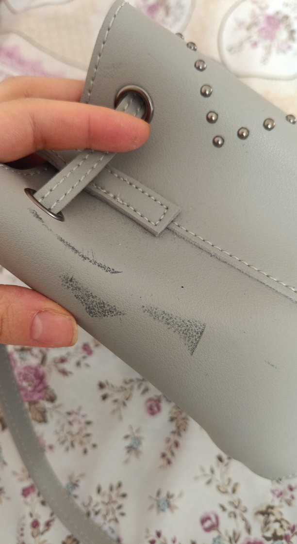 Gri Deri Püsküllü Bohem Kadın Çanta - Görsel 5