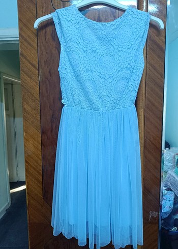 H&M Mavi Dantel Bohem Kız Elbisesi