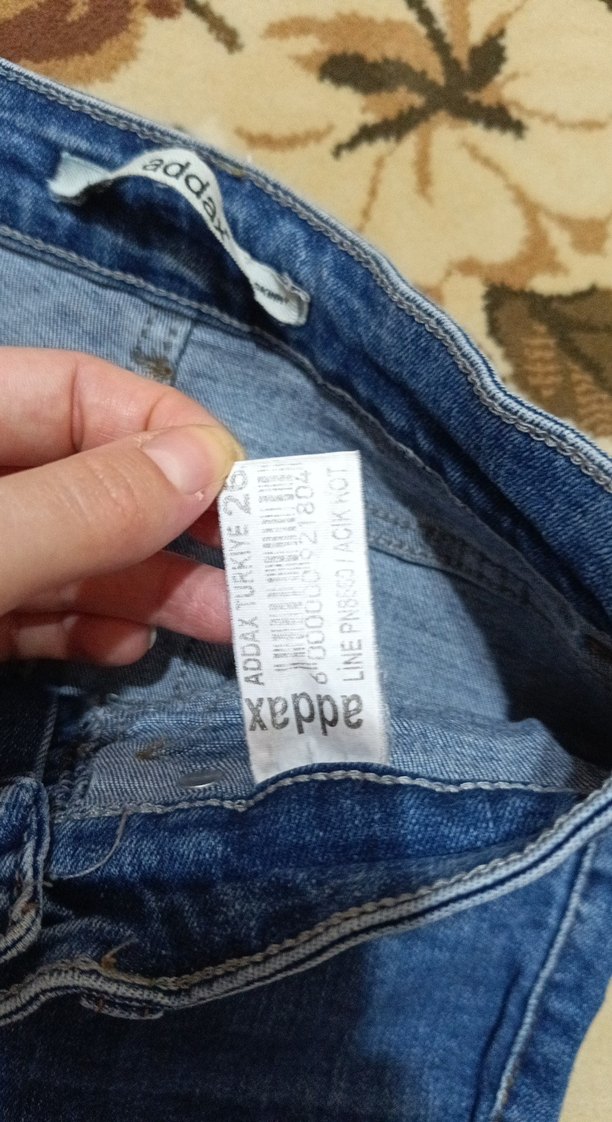 Kadın Mavi Bağcıklı Normal Paça Kot Pantolon - Görsel 3