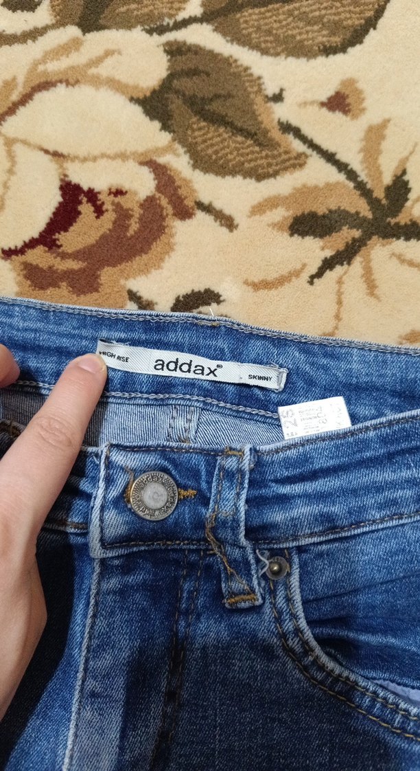 Kadın Mavi Bağcıklı Normal Paça Kot Pantolon - Görsel 2