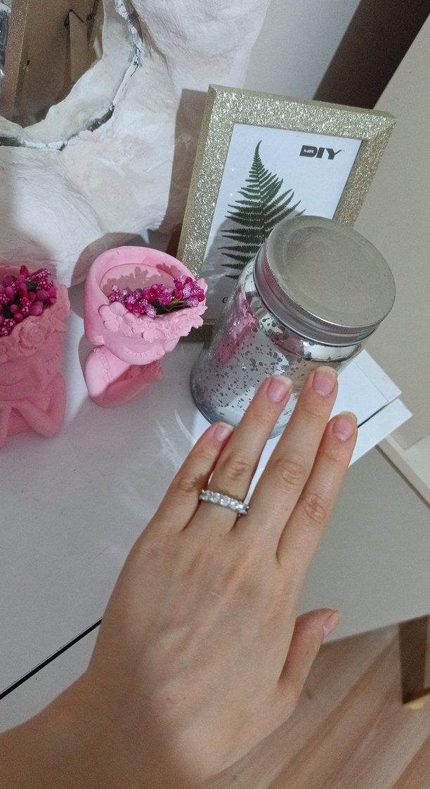 Şeffaf Beyaz Minimalist Düğün Yüzüğü - Görsel 3