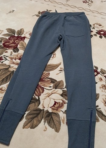 Gri Kadın Salaş Denim Eşofman Altı - Görsel 7